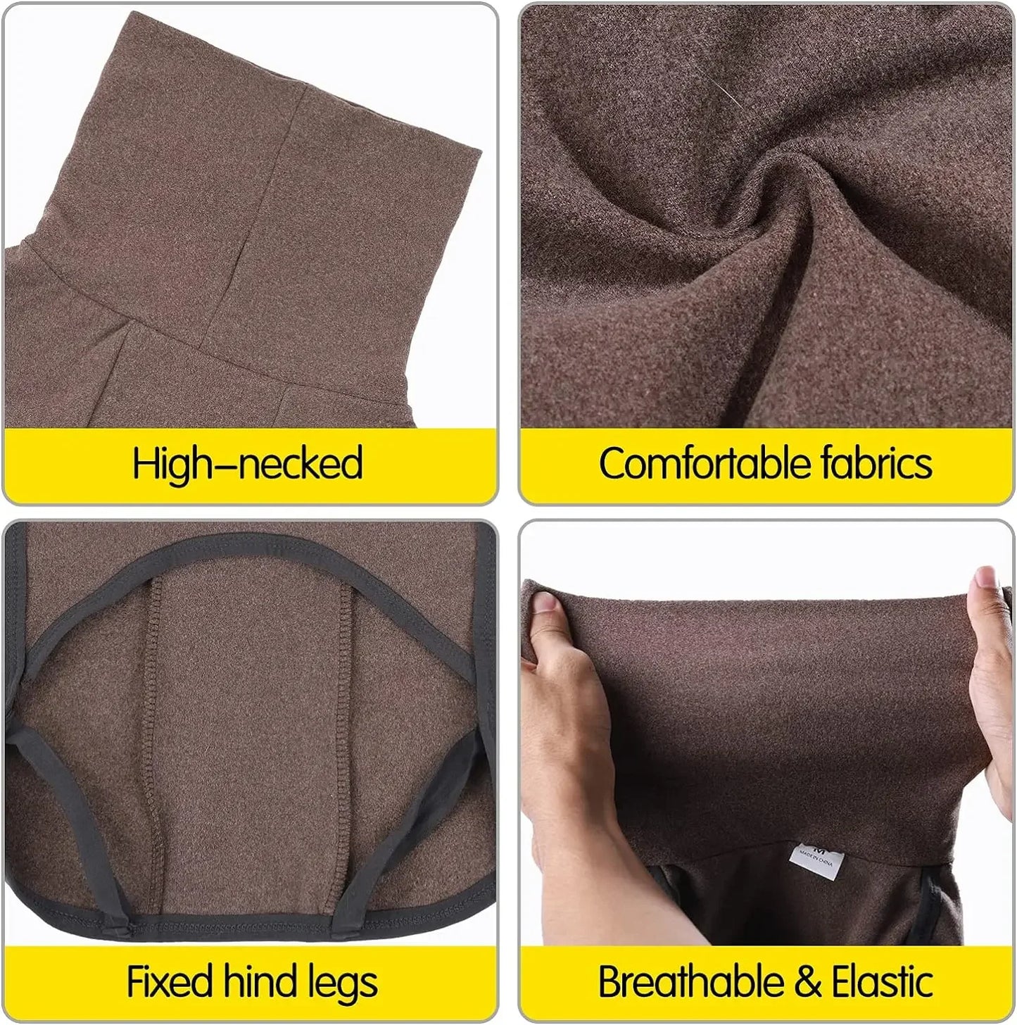 Fleece High-Neck Dog Vest – Warm Winter Jacket for Small & Medium Dogs