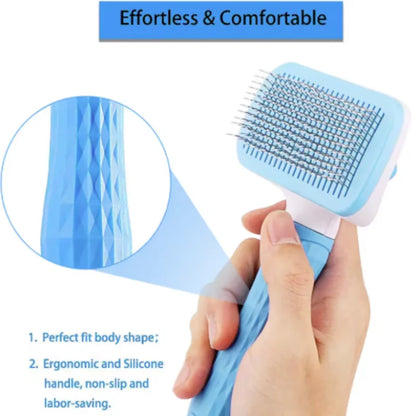 Self-Cleaning Pet Slicker Brush – Grooming Comb for Cats & Dogs