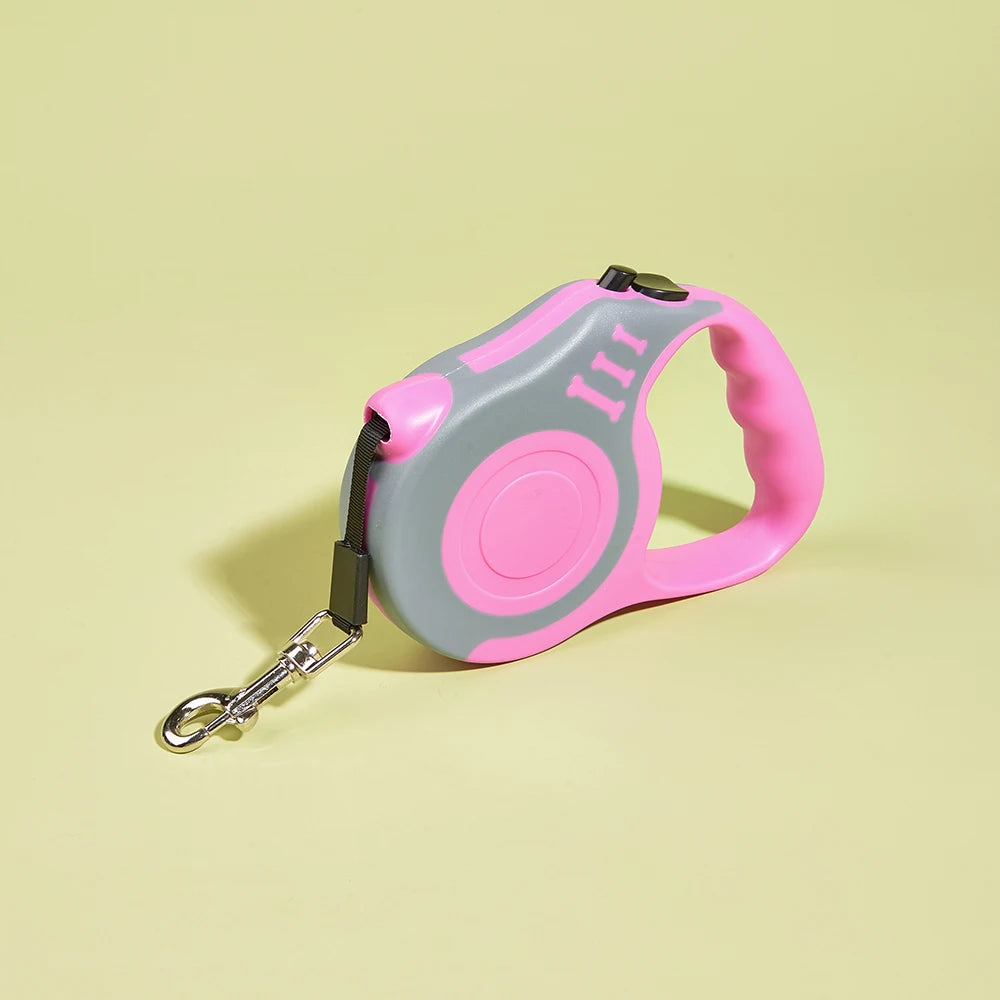 Strong Retractable Dog Leash – 3m/5m Nylon Lead for All Breeds
