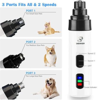 Quiet Electric Pet Nail Grinder – USB Rechargeable Trimmer