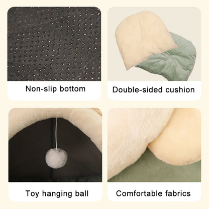 Deep Sleep Cave Cat Bed – Foldable Washable Cartoon Pet Bed