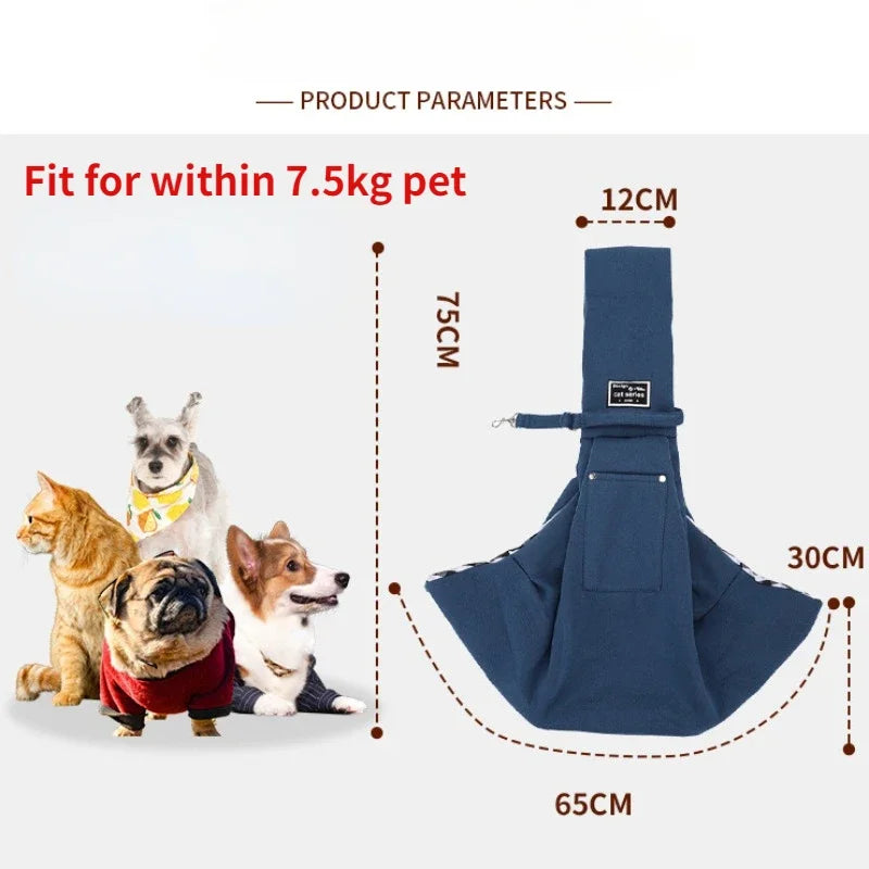 Dog & Cat Sling Carrier Bag – Hands-Free Crossbody Pet Bag for Travel