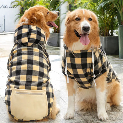 Reversible Plaid Dog Jacket – Warm Winter Coat for XS to 5XL Dogs