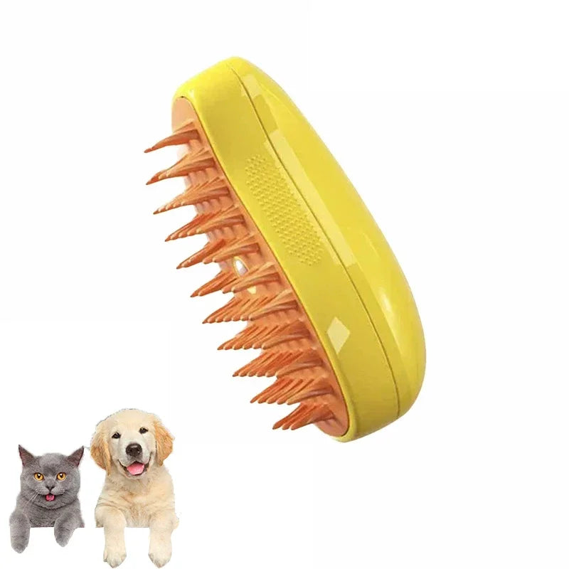 3-in-1 Steam Pet Grooming Brush – Spray, Massage & Deshed