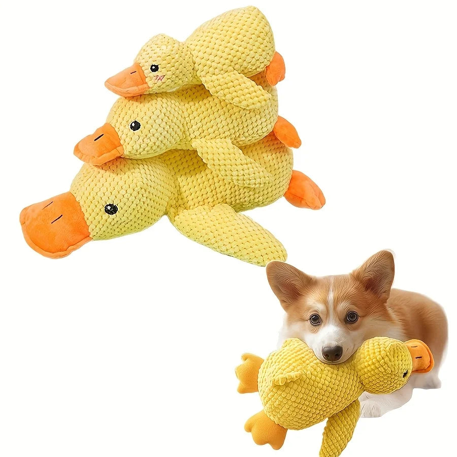 Squeaky Plush Duck Dog Toy – Bite-Resistant Chew Toy