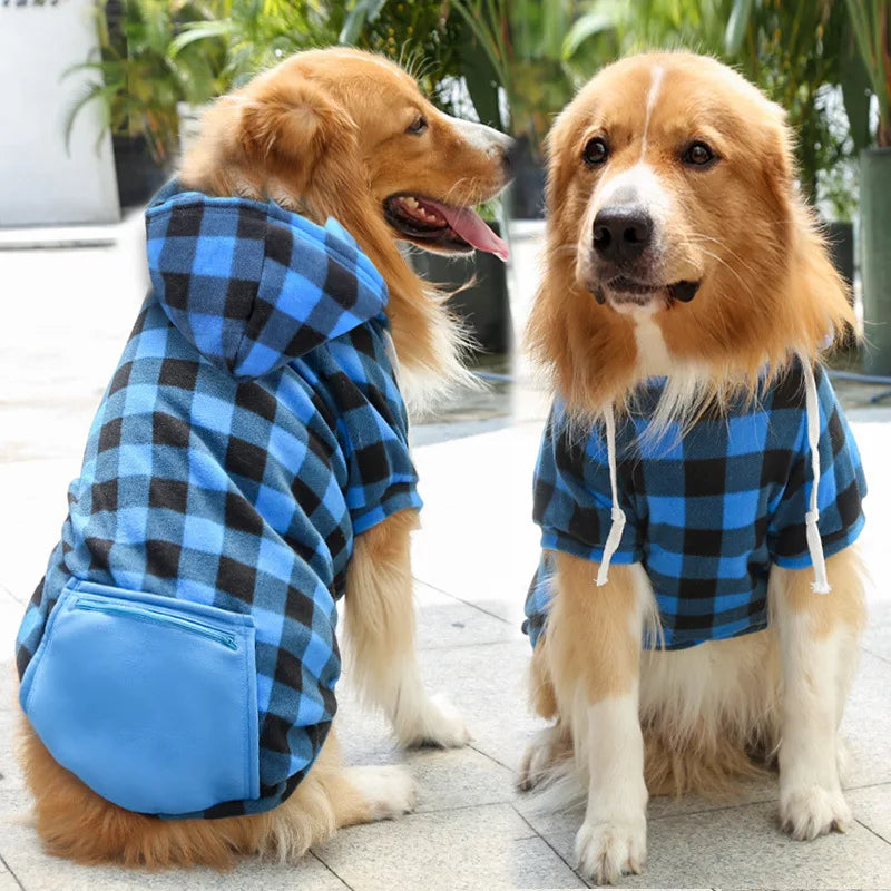 Reversible Plaid Dog Jacket – Warm Winter Coat for XS to 5XL Dogs