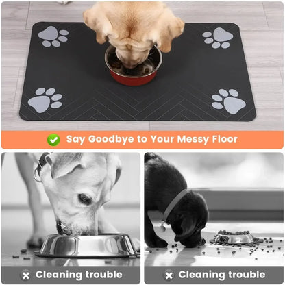 Pet Feeding Mat – Waterproof Non-Slip Placemat for Dog & Cat Food Bowls
