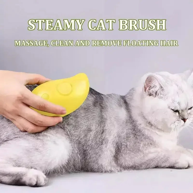 3-in-1 Steam Pet Grooming Brush – Spray, Massage & Deshed