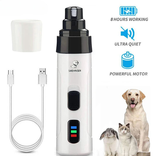 Quiet Electric Pet Nail Grinder – USB Rechargeable Trimmer
