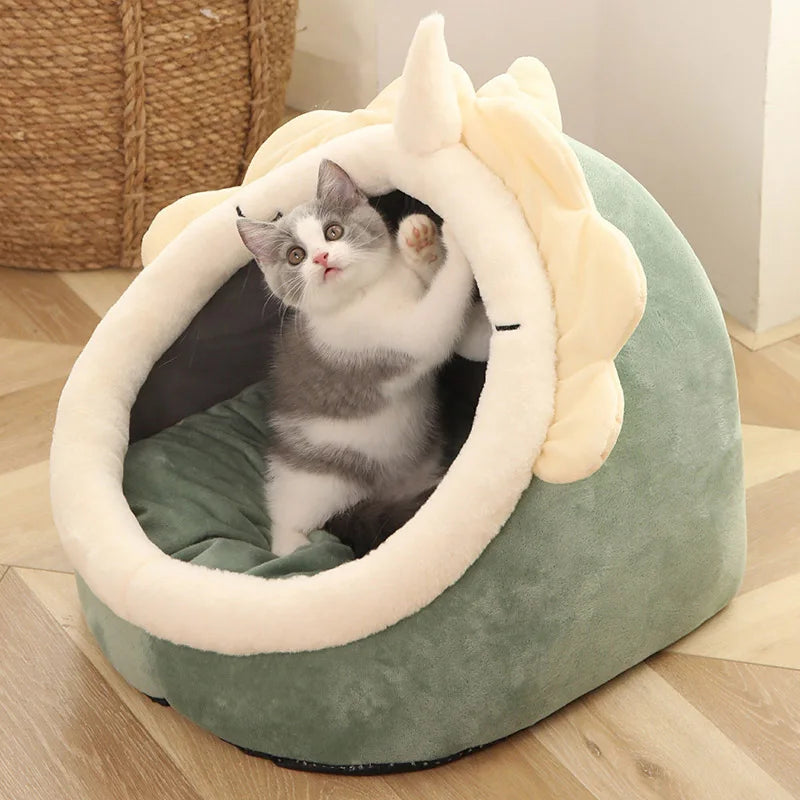 Deep Sleep Cave Cat Bed – Foldable Washable Cartoon Pet Bed
