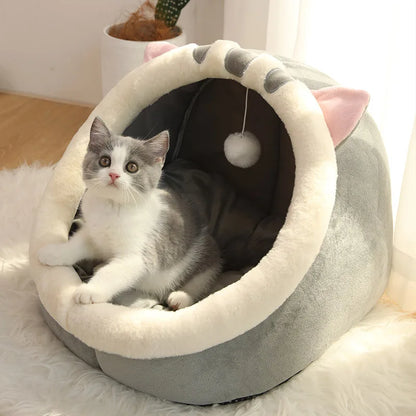 Deep Sleep Cave Cat Bed – Foldable Washable Cartoon Pet Bed