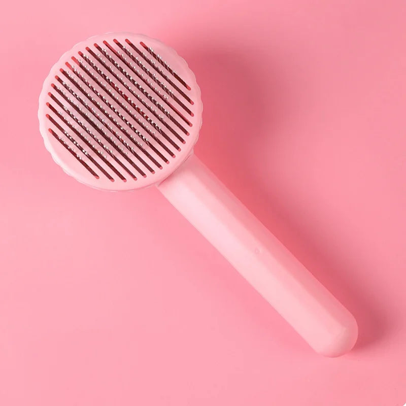 Self-Cleaning Pet Slicker Brush – Grooming Comb for Cats & Dogs