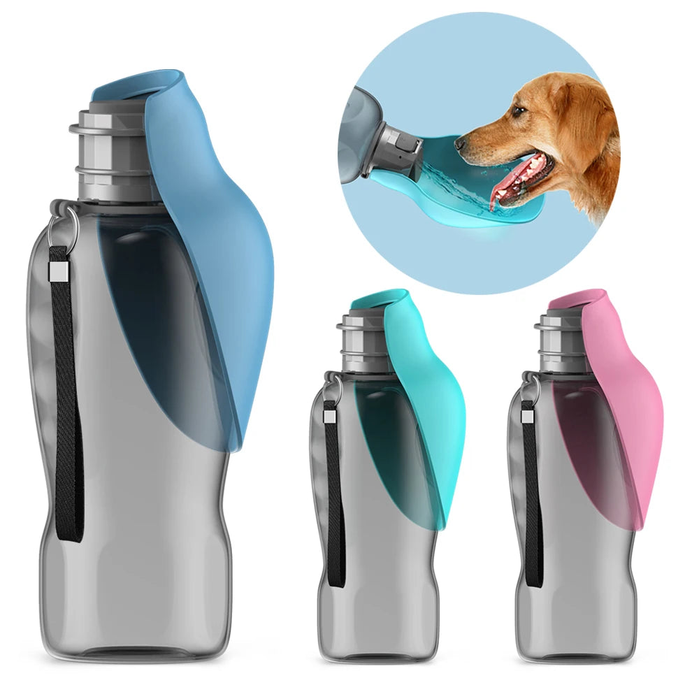 Portable Dog Water Bottle with Bowl – 800ml Travel Drinking Cup