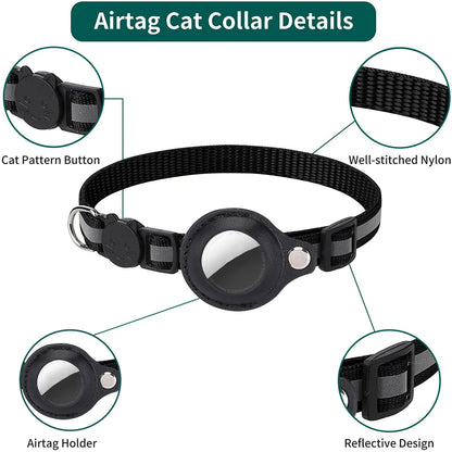 Cat AirTag Collar with Breakaway Safety & Reflective Strips