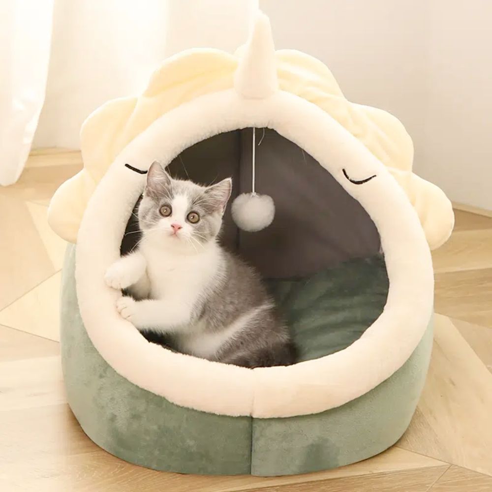 Adorable Dinosaur Pet House with Bonus Toy — Cozy Retreat for Cats & Dogs - LOLO'S SHOP