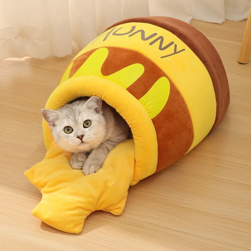 Adorable Honey Jar Theme Cat Bed - LOLO'S SHOP
