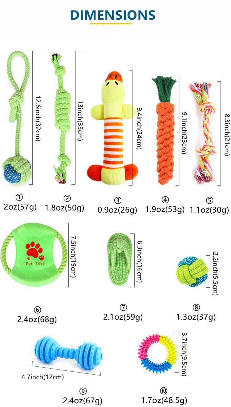 Bite - Resistant molar Dog Toys - 10 pcs - LOLO'S SHOP