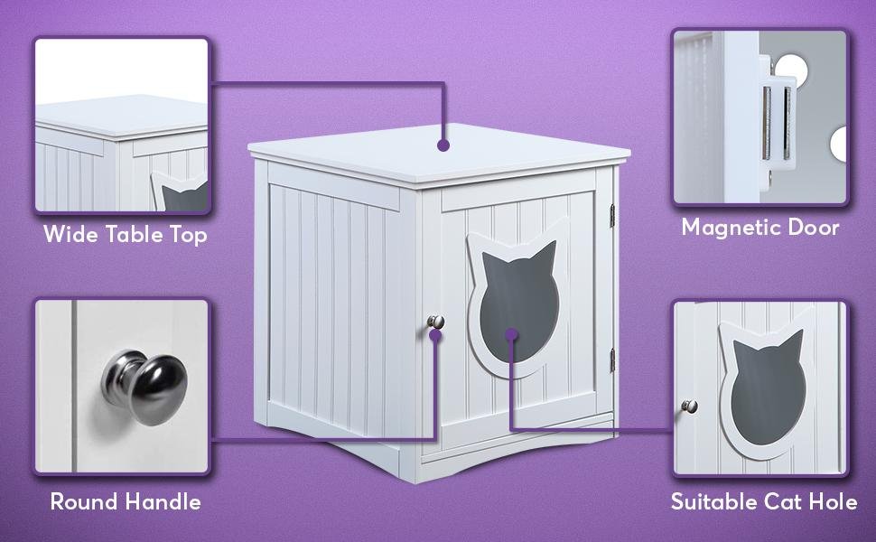 Cat House Side Table — Hidden Litter Box Enclosure & Nightstand - LOLO'S SHOP