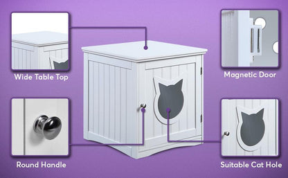 Cat House Side Table — Hidden Litter Box Enclosure & Nightstand - LOLO'S SHOP