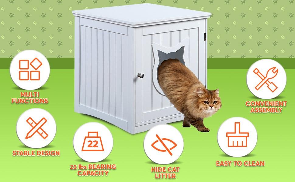 Cat House Side Table — Hidden Litter Box Enclosure & Nightstand - LOLO'S SHOP