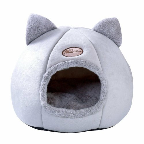 Cozy 2 - in - 1 Pet House Bed with Cat Ears — Rest & Hide in Style - LOLO'S SHOP
