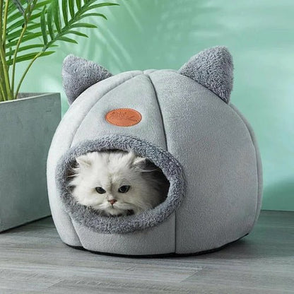 Cozy 2 - in - 1 Pet House Bed with Cat Ears — Rest & Hide in Style - LOLO'S SHOP