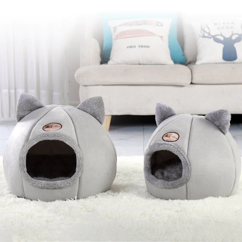 Cozy 2 - in - 1 Pet House Bed with Cat Ears — Rest & Hide in Style - LOLO'S SHOP