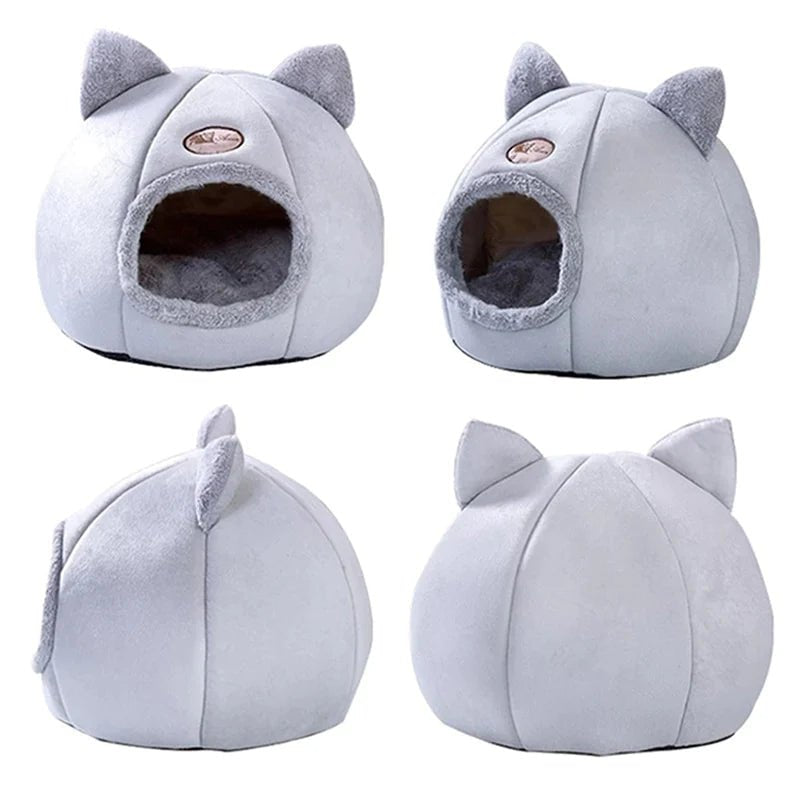 Cozy 2 - in - 1 Pet House Bed with Cat Ears — Rest & Hide in Style - LOLO'S SHOP