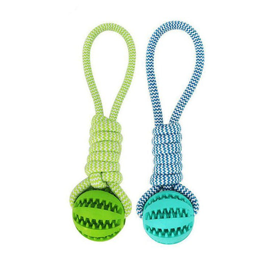 Durable Rubber Ball Chew Toy with Cotton Rope - LOLO'S SHOP