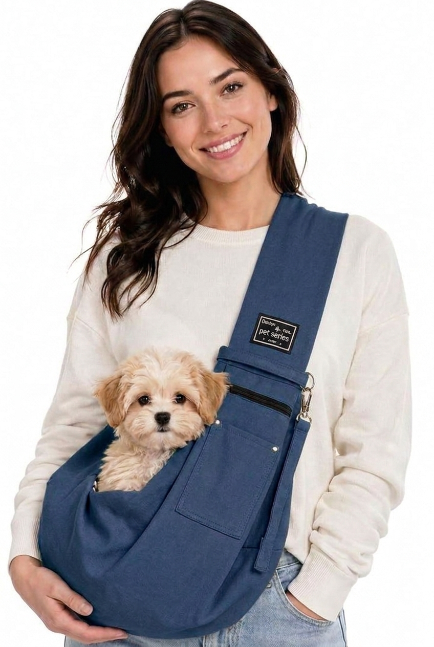 Dog & Cat Sling Carrier Bag – Hands-Free Crossbody Pet Bag for Travel