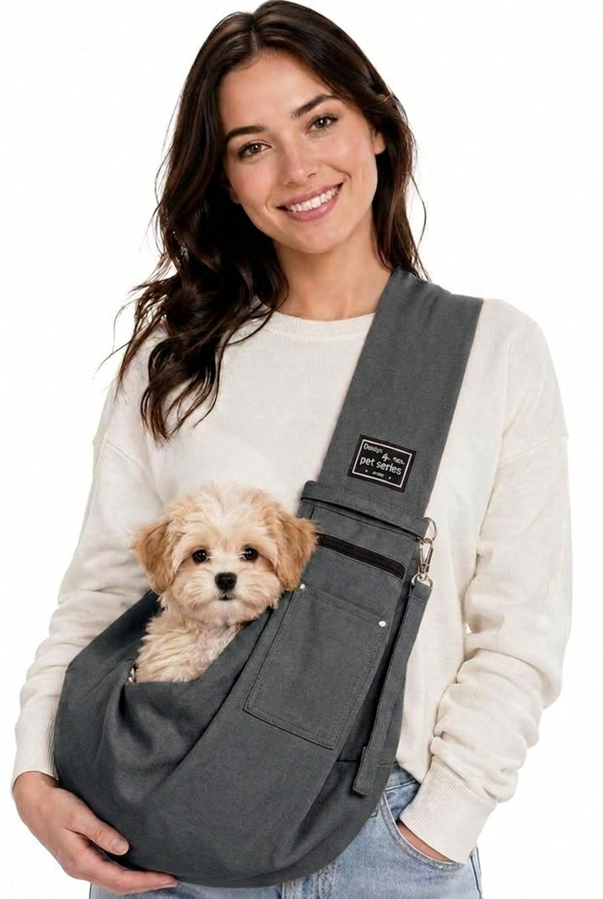Dog & Cat Sling Carrier Bag – Hands-Free Crossbody Pet Bag for Travel