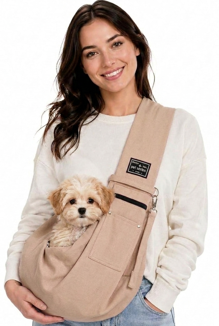 Dog & Cat Sling Carrier Bag – Hands-Free Crossbody Pet Bag for Travel
