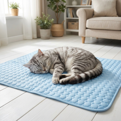 Pet Cooling Mat – Ice Silk Summer Pad for Cats & Dogs